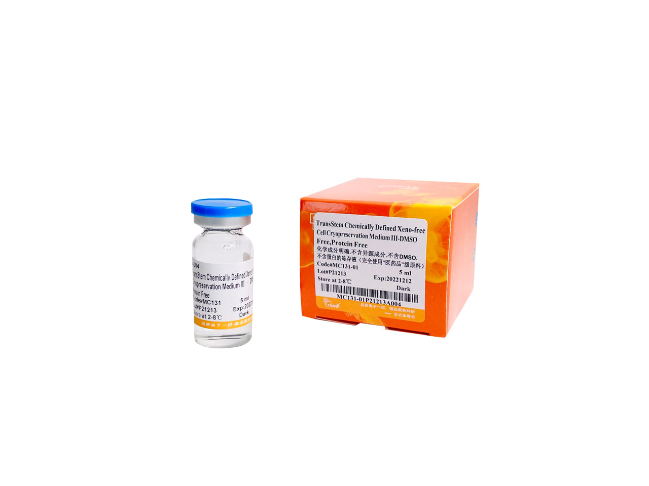 TransStem® Chemically Defined Xeno-free Cell Cryopreservation Medium III--DMSO Free, Protein Free
