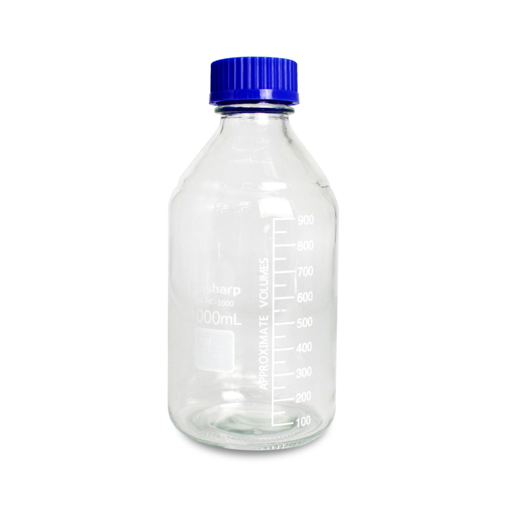 1000ml Glass media bottle, clear