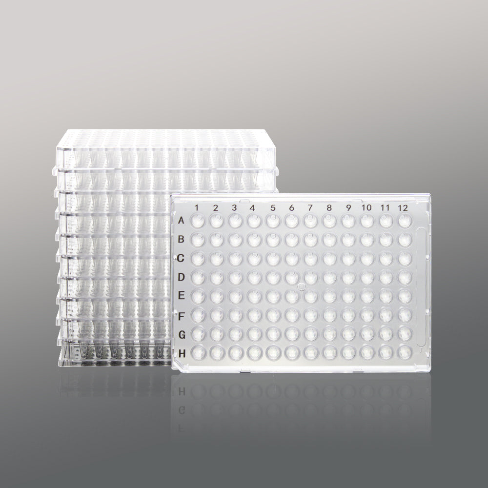 0.1mL 96 well PCR plate, full skirt, clear plate, clear tube