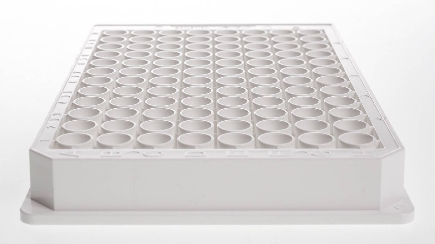 96-Well Cell Culture Plate, White, with Clear Flat-Bottom, TC-Treated