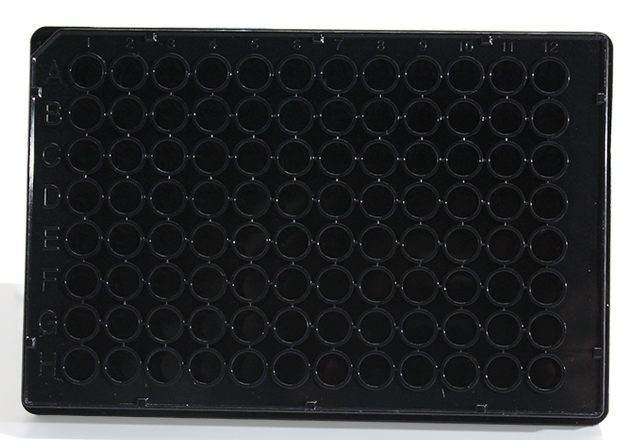 Assay Microplate, undetachable, black plate with black bottom, 96 well
