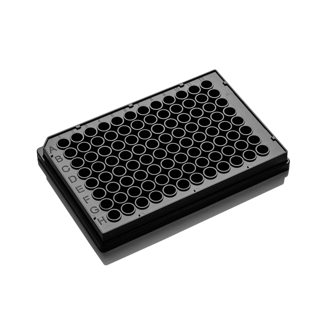 96-well cell culture plates, TC-treated, black frame, black flat bottom, individually wrapped, sterile