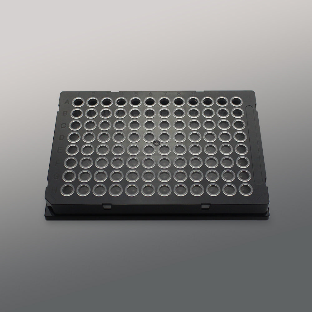 0.1mL 96 well PCR plate, full skirt, blue plate, clear tube