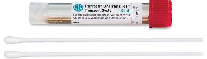 Puritan UniTranz-RT 3ml Filled Vial w/2 Sterile Standard Polyester Swabs