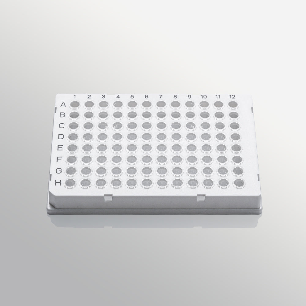 0.1mL 96 well PCR plate, full skirt, white plate, clear tube