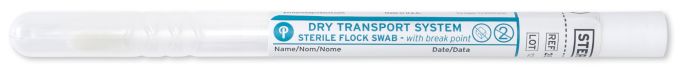 HydraFlock 6" Sterile Elongated Flock Swab w/Plastic Handle & Dry Transport Tube