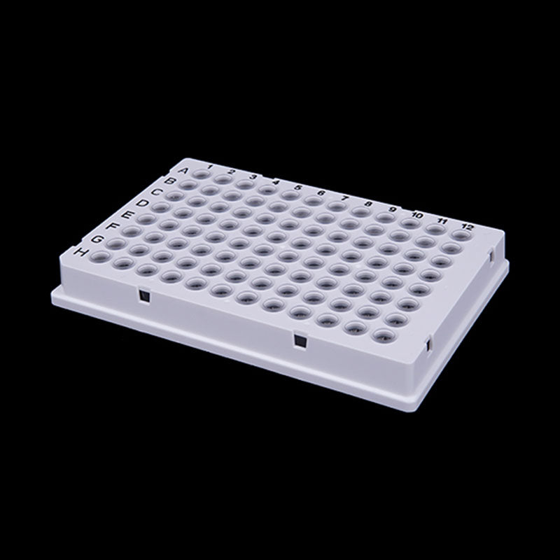0.1mL 96 well PCR Plate, Semi-Skirted, clear plate, white tube