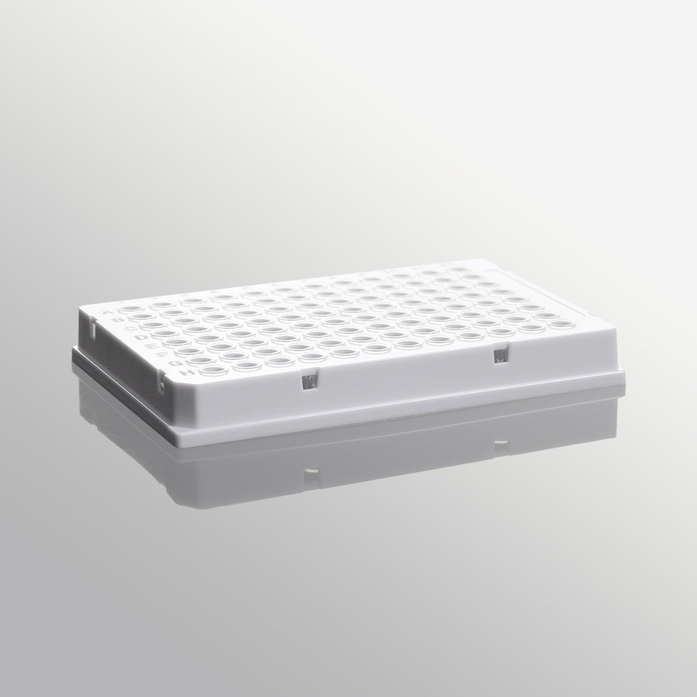 0.1mL 96 well PCR plate, full skirt, white plate, clear tube