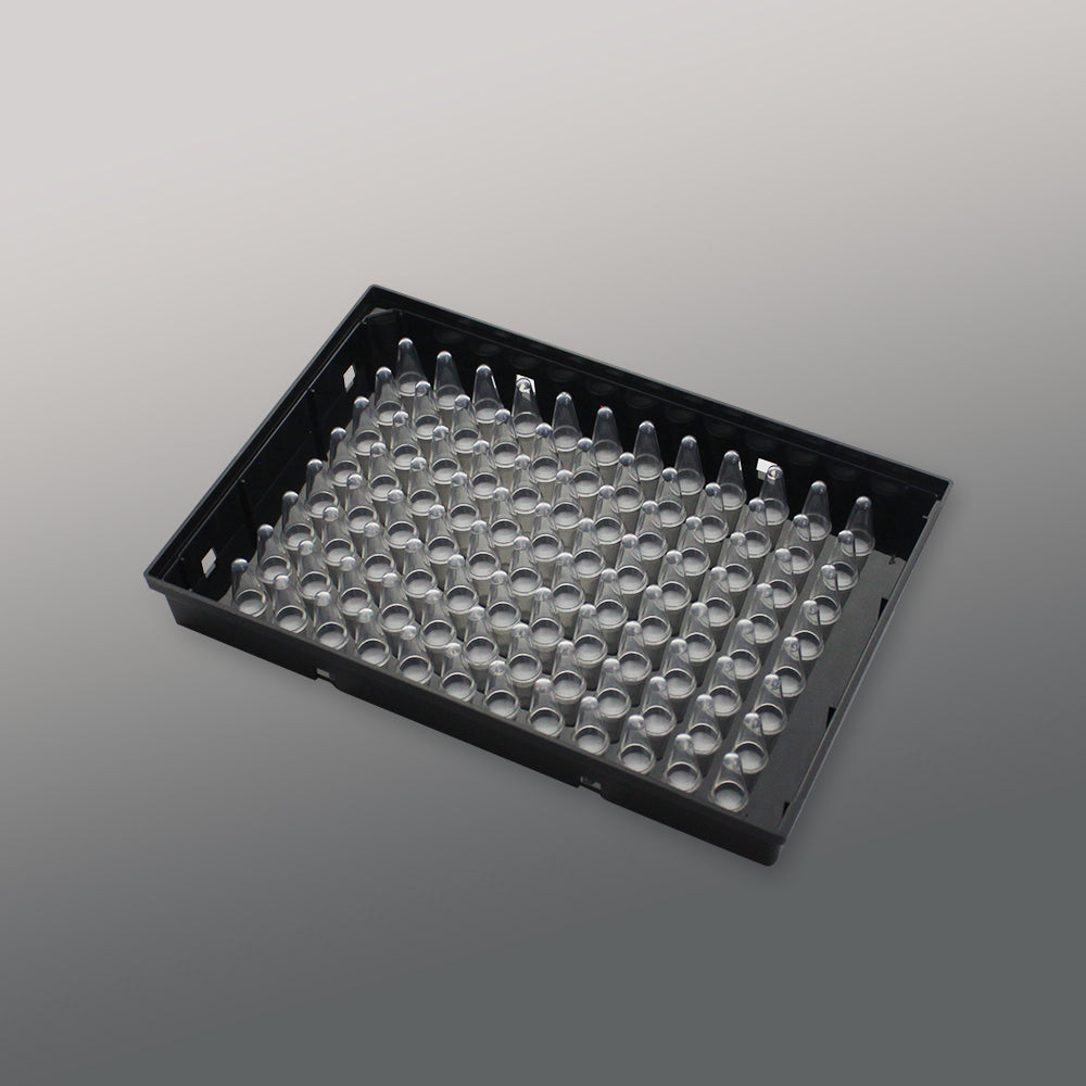 0.1mL 96 well PCR plate, full skirt, blue plate, clear tube