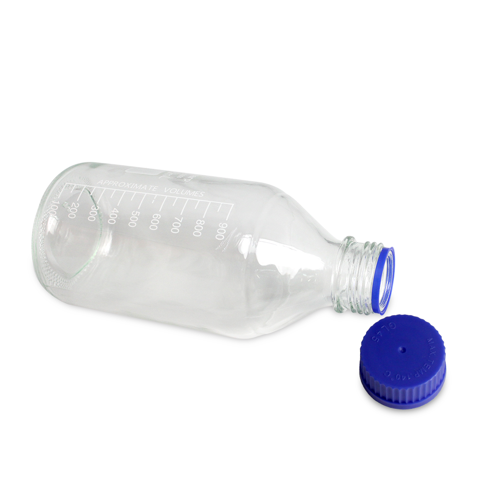 1000ml Glass media bottle, clear