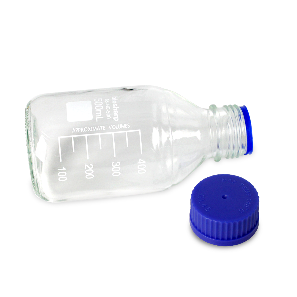 500ml Glass media bottle, clear