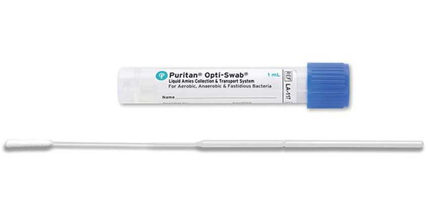 Opti-Swab 1ml Liquid Amies Transport Medium w/ 6"Ultrafine Flock Swab