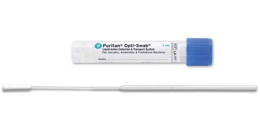 Opti-Swab 1ml Liquid Amies Transport Medium w/ 6"Ultrafine Flock Swab
