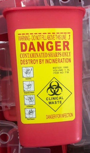 Sharps container biohazardous waste disposal -1L