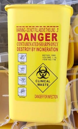 Sharps container biohazardous waste disposal -1L