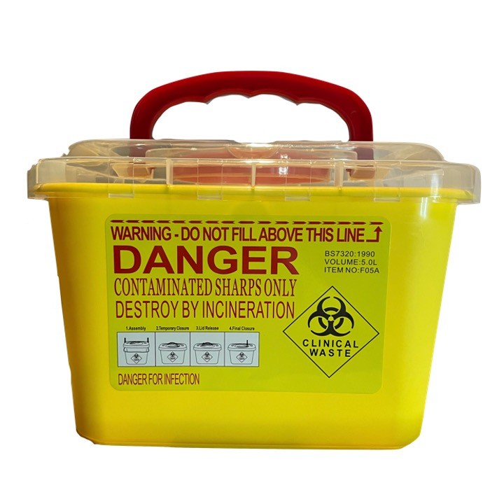 Sharps container biohazardous waste disposal -5L