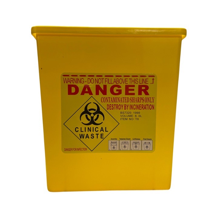 Sharps container biohazardous waste disposal -8L